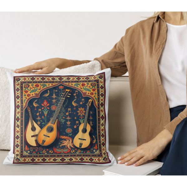 Ancient Persian Musical Insterment Contemporary Pillow Cases